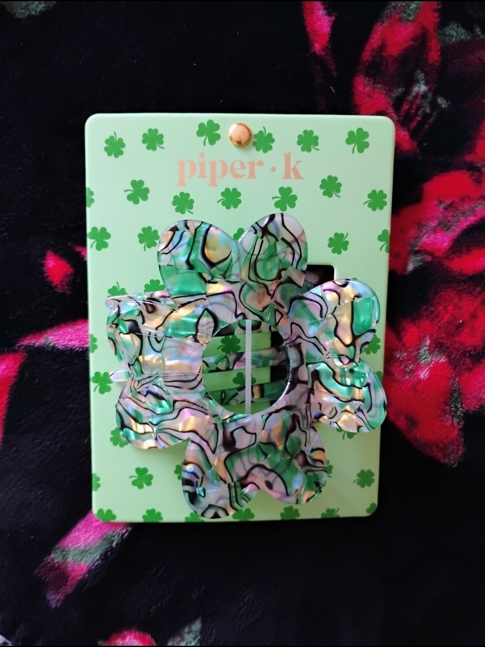 Piper K - LARGE size Green Iridescent Hair Claw Clip - New 🆕